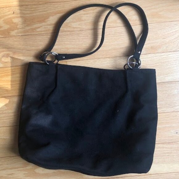 NWOT - Sparkly Rhinestone Black Velvet Hobo Shoulder Bag Tote Purse - Picture 7 of 7